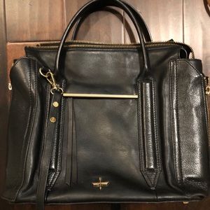 Black leather bag